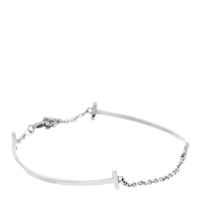 Tiffany Sterling Silver Double T Smile Bracelet 1 of 4