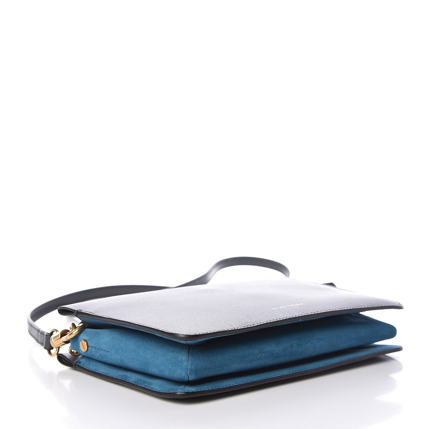 Givenchy Goatskin Suede Cross 3 Crossbody Bag Grey Blue 4 of 11