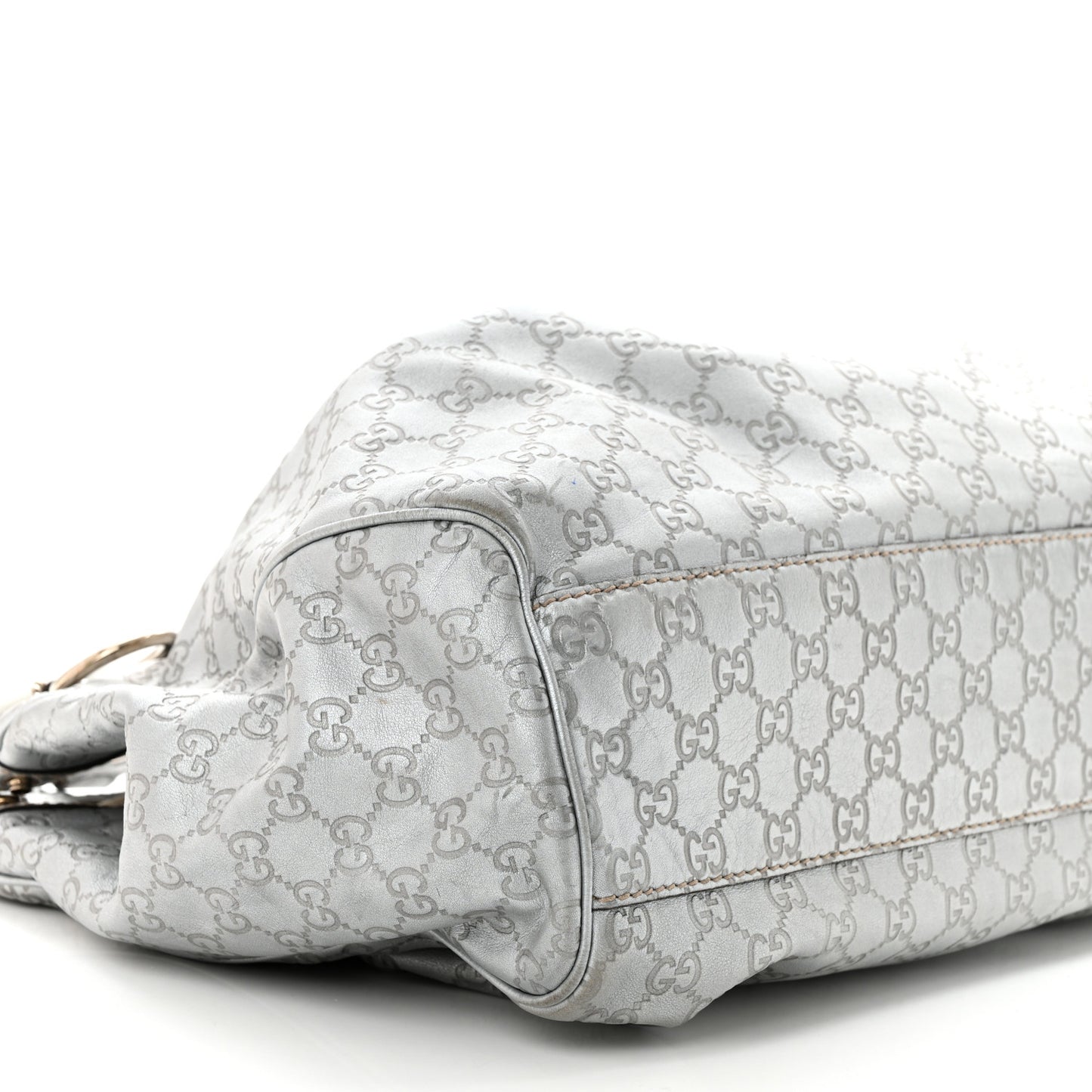 Guccissima Large Sukey Tote Silver