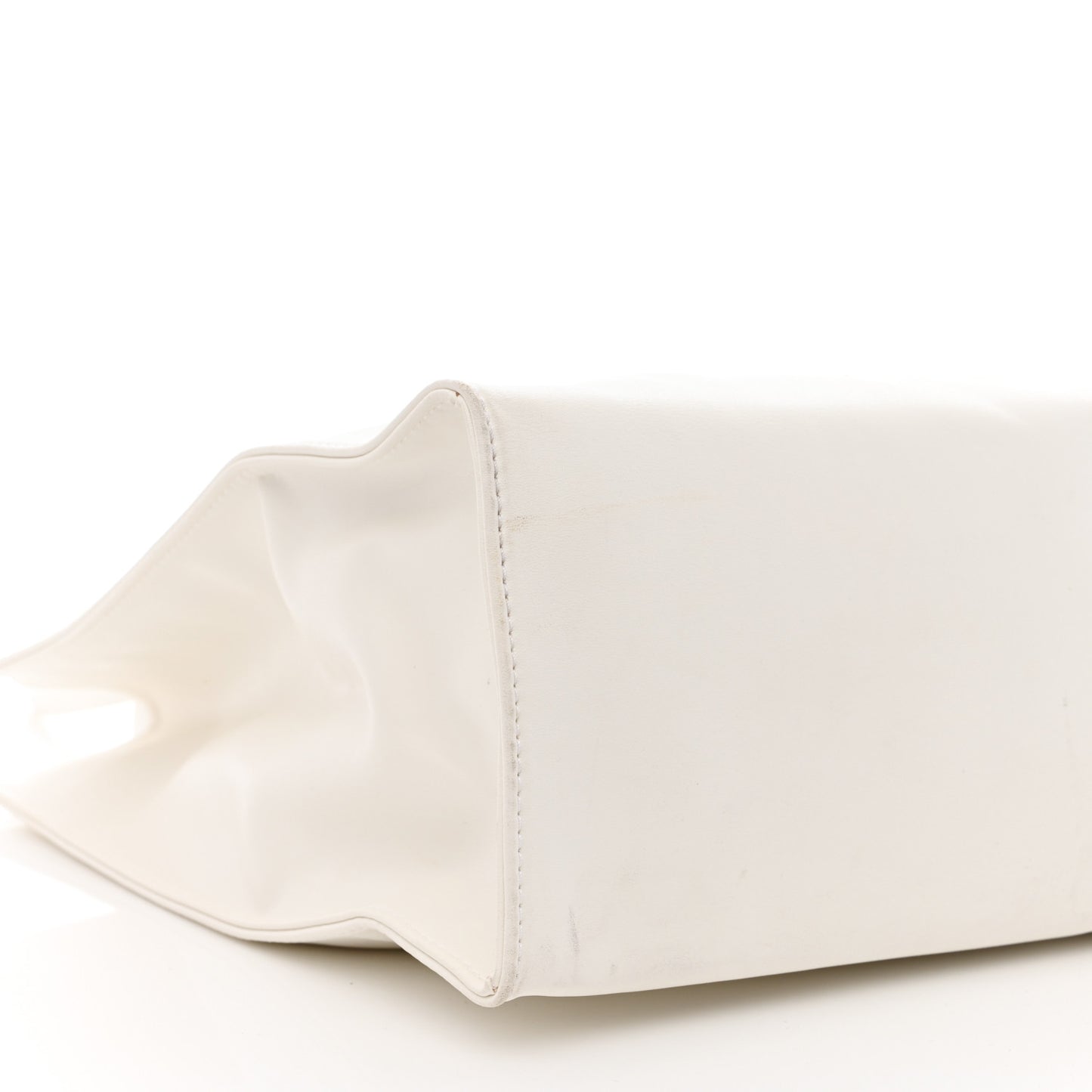 Vegan Leather Medium Shopping Bag White