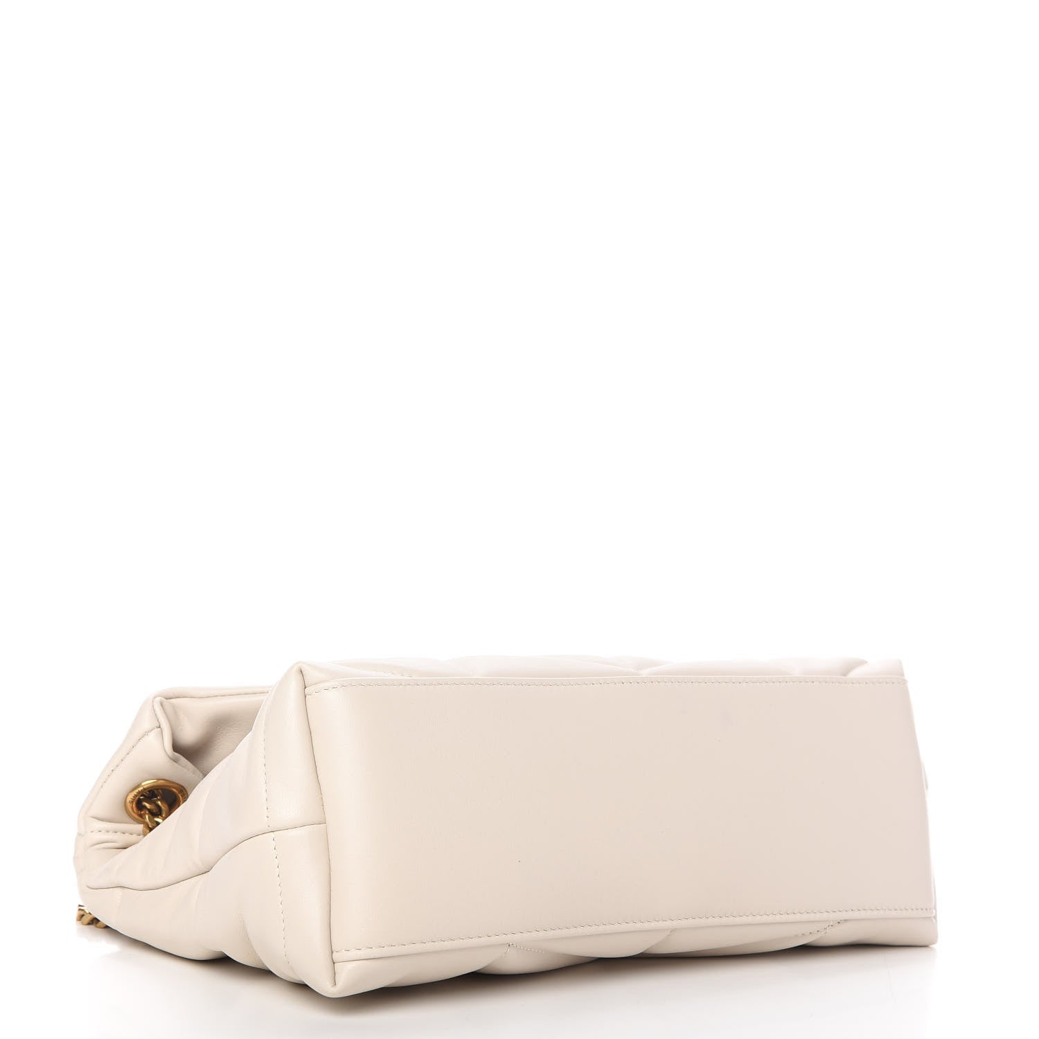 Saint Laurent Lambskin Quilted Small Loulou Puffer Monogram Chain Satchel Crema Soft 4 of 11