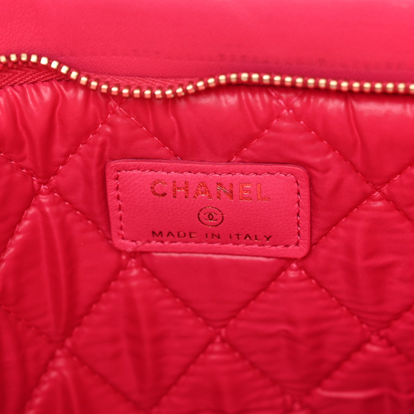 Lambskin Quilted Beauty CC Boy Clutch Fuchsia