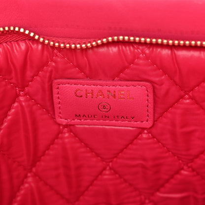Chanel Lambskin Quilted Beauty CC Boy Clutch Fuchsia 6 of 7