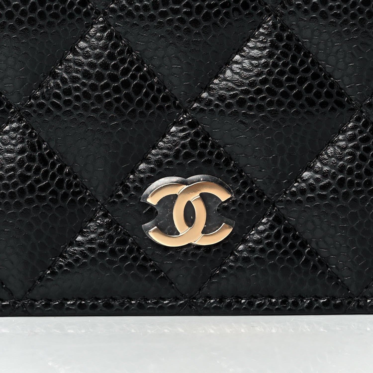 Chanel Caviar Quilted Yen Wallet Black 8 of 12