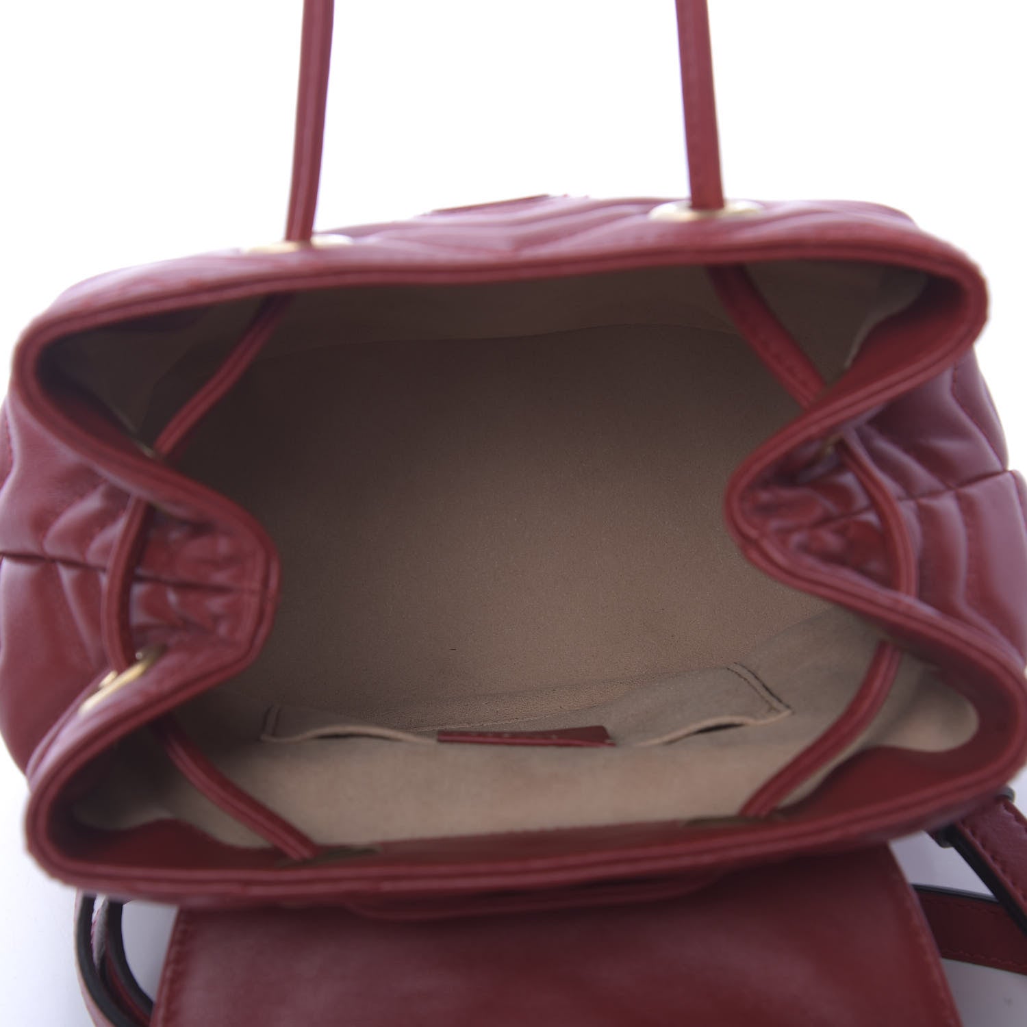Gucci Calfskin Matelasse GG Marmont Flap Backpack Hibiscus Red 4 of 9