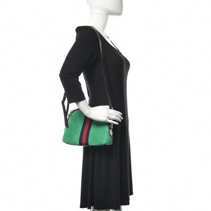 Gucci Suede Patent GG Web Small Ophidia Dome Shoulder Bag New Shamarock Black 2 of 10