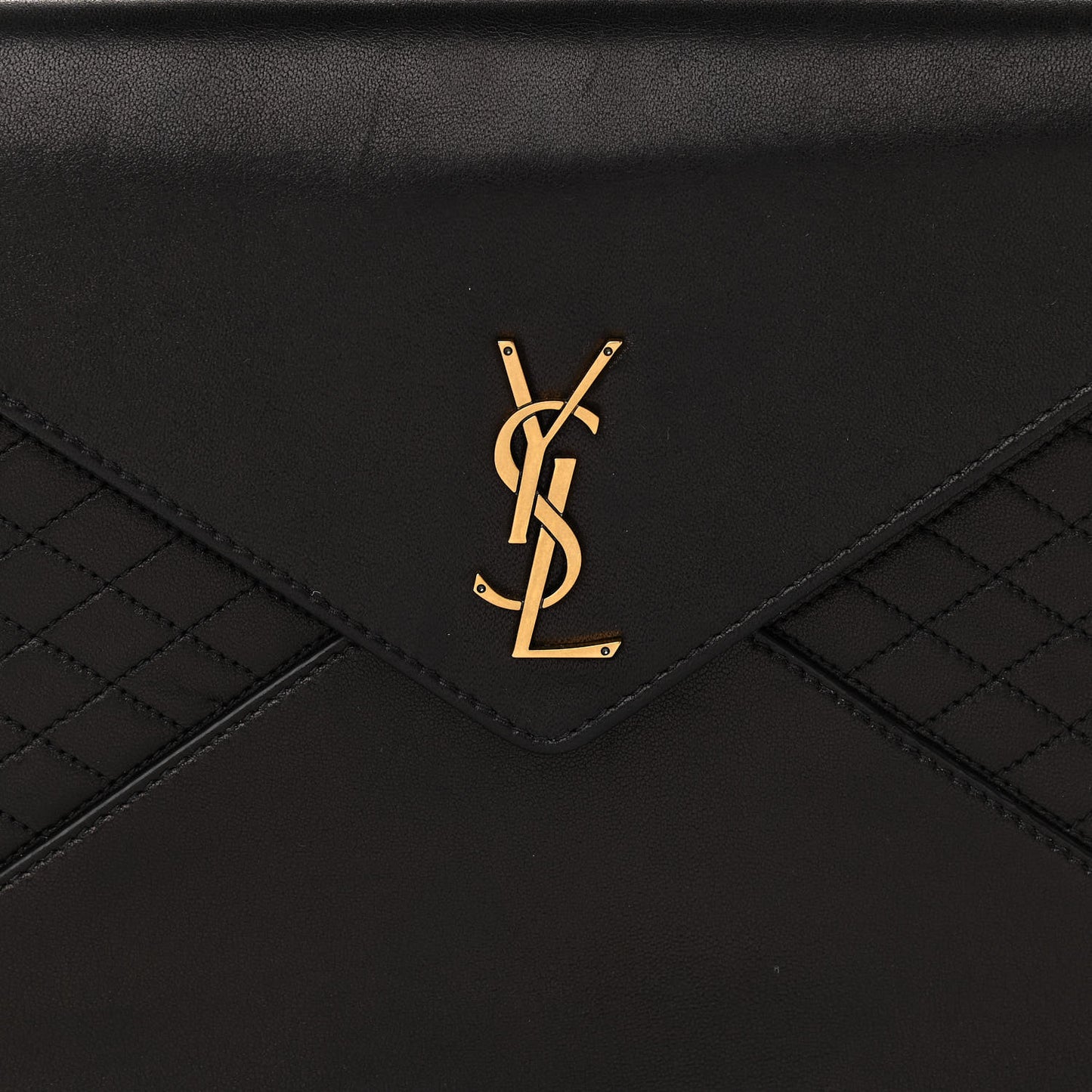 Lambskin Quilted Monogram Gaby Chain Bag Black