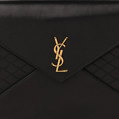 Saint Laurent Lambskin Quilted Monogram Gaby Chain Bag Black 9 of 12