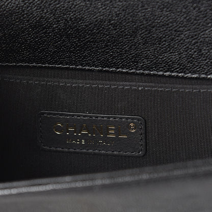 Chanel Caviar Chevron Quilted Small Boy Flap Black 5 of 8