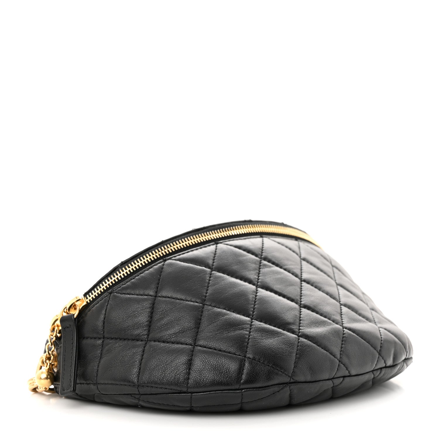 Chanel Lambskin Pearl Quilted CC Belt Bag Black 4 of 10