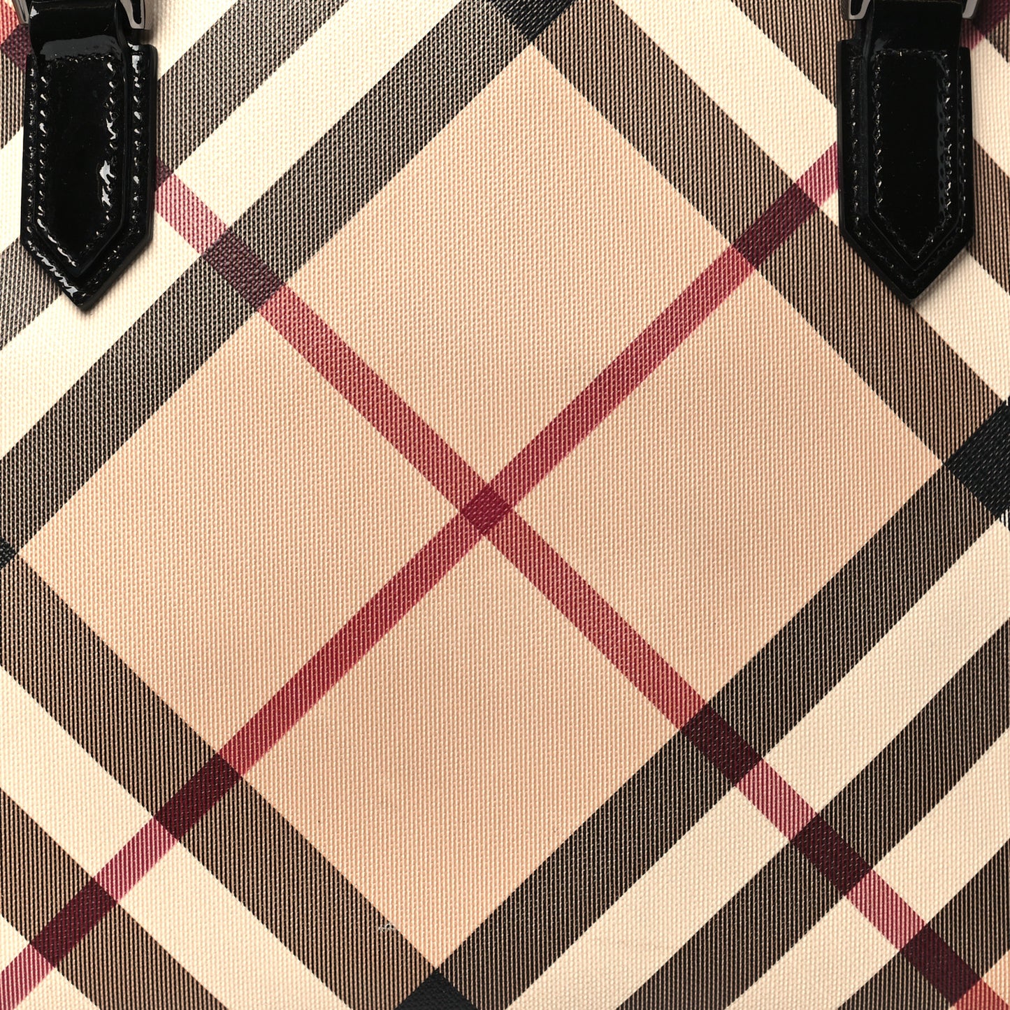 Metallic Calfskin Nova Check Small Nickie Tote Black