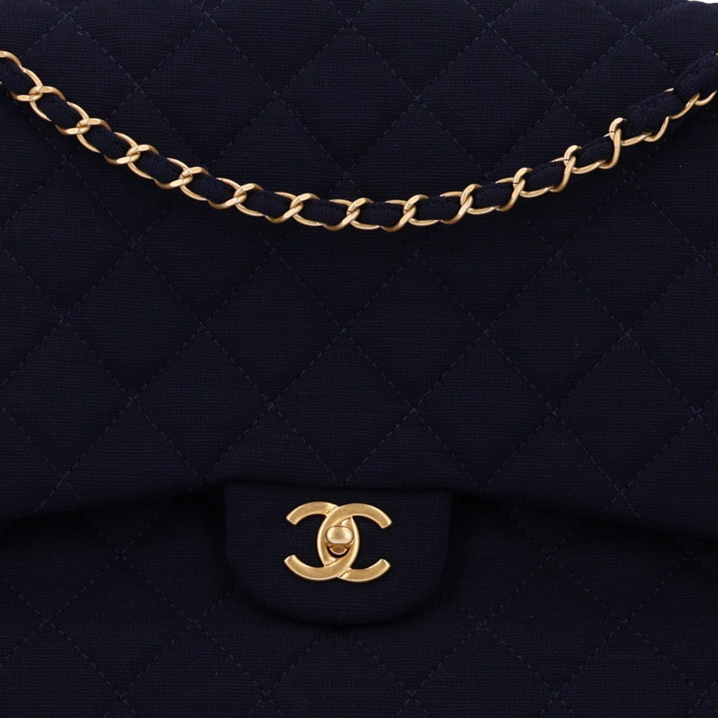 Jersey Quilted XL Jumbo Flap Navy