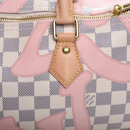 Louis Vuitton Damier Azur Tahitienne Speedy Bandouliere 30 Rose Ballerine 10 of 10
