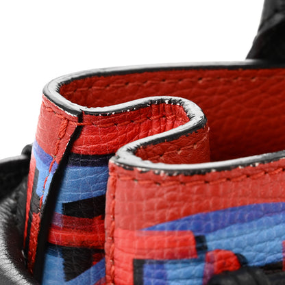 Burberry Grainy Calfskin Graffiti Print Small Banner Tote Black 15 of 16