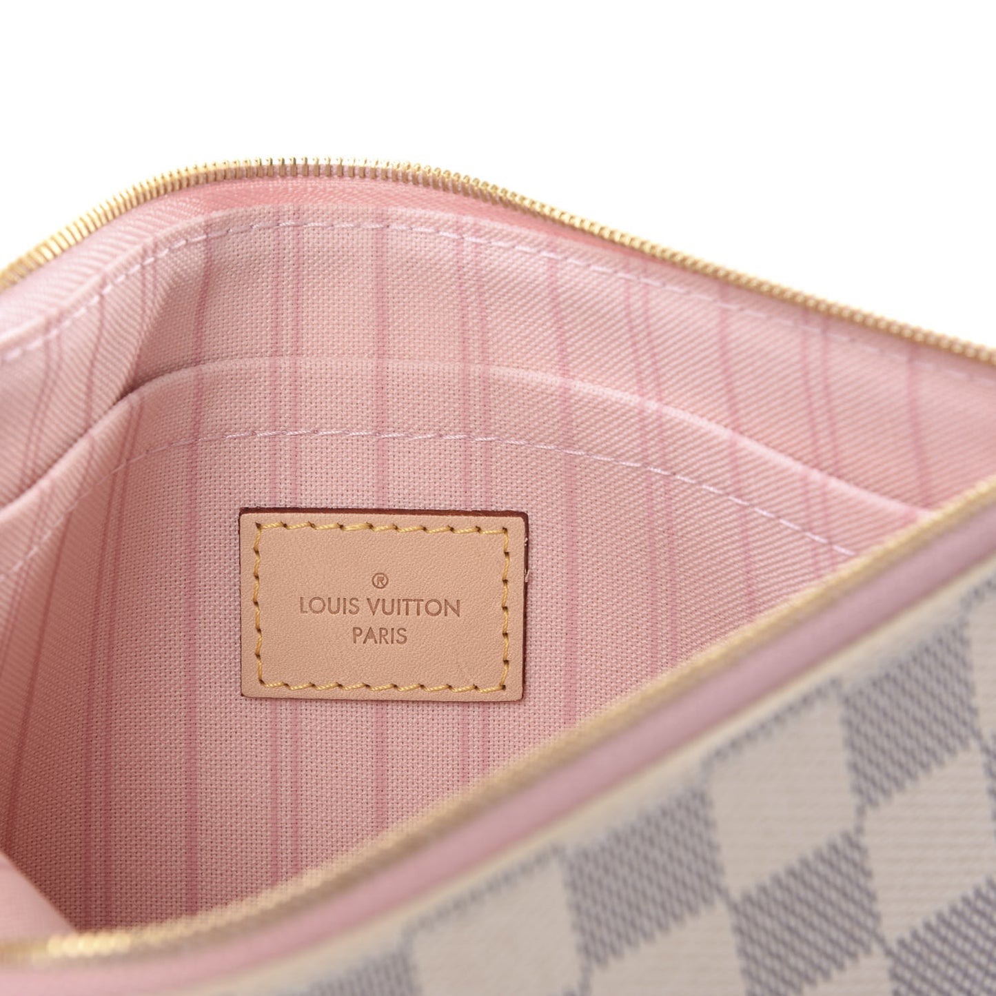 Damier Azur Neverfull MM GM Pochette Rose Ballerine