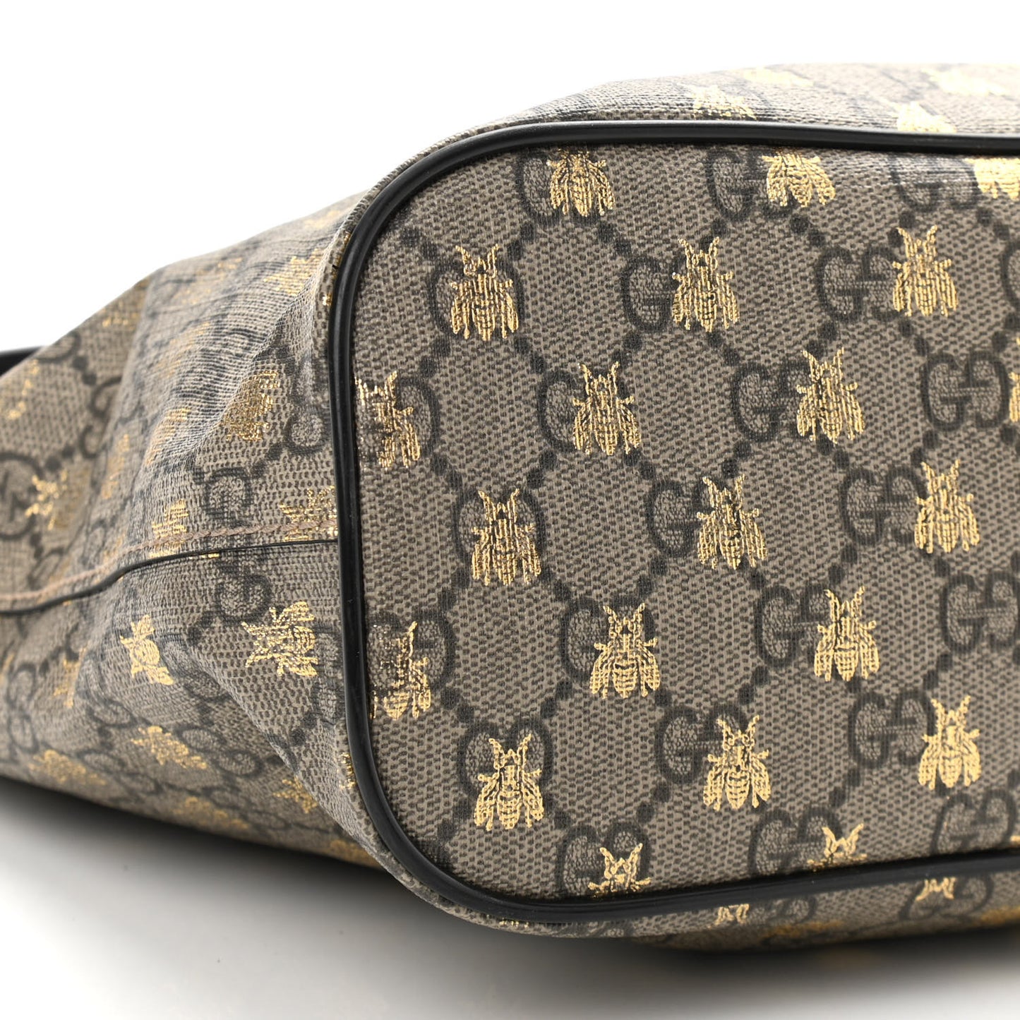 Soft GG Supreme Monogram Bees Small Crossbody Tote Beige Oro Black