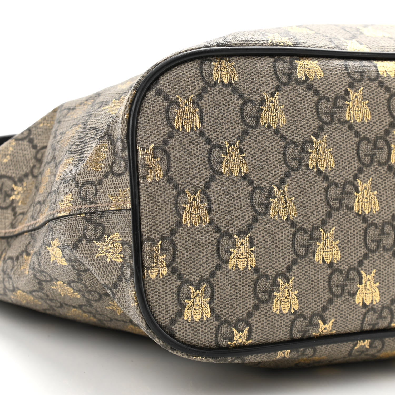 Gucci Soft GG Supreme Monogram Bees Small Crossbody Tote Beige Oro Black 10 of 12