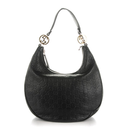 Gucci Guccissima Medium GG Twins Hobo Black 1 of 7