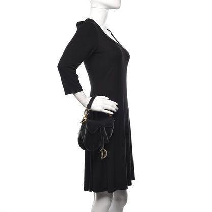 Christian Dior Calfskin Mini Saddle Bag Black 2 of 8