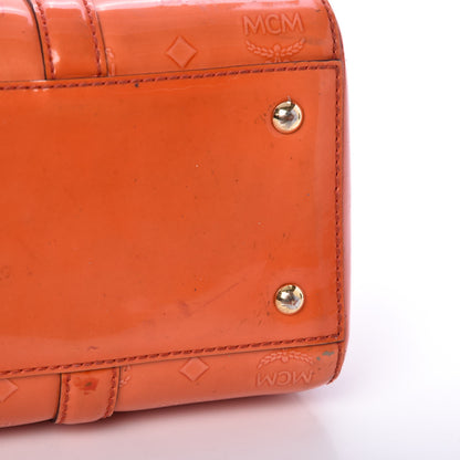 MCM Monogram Patent Zip Top Tote Orange 13 of 23