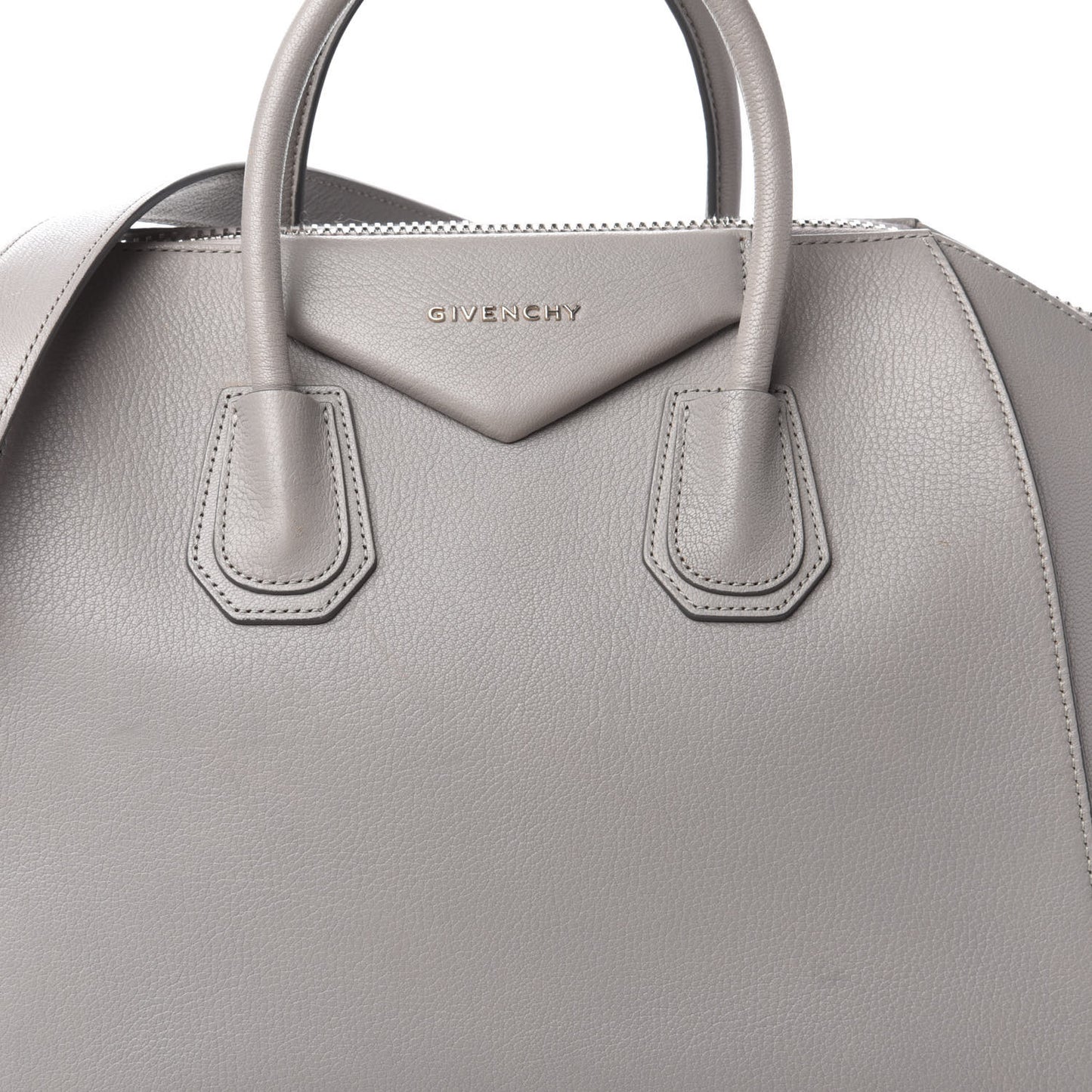 Sugar Goatskin Medium Antigona Pearl Grey