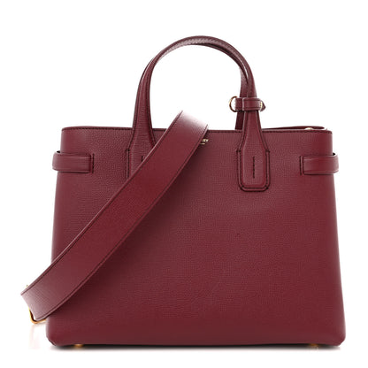 Burberry Derby Calfskin House Check Medium Banner Tote Crimson 1 of 10