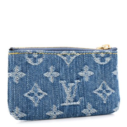 Louis Vuitton LV X TM Monogram Denim Cerises Key Pouch Blue 3 of 7