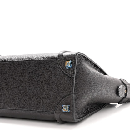 Celine Drummed Calfskin Micro Luggage Liquorice 9 of 9