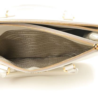 Prada Saffiano Lux Large Galleria Double Zip Tote White 7 of 12