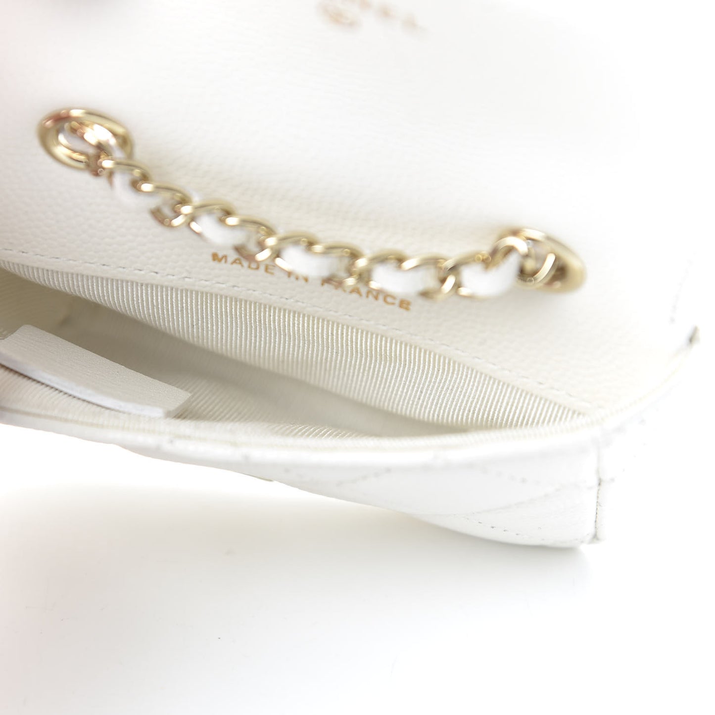 Caviar Quilted Belt Bag White