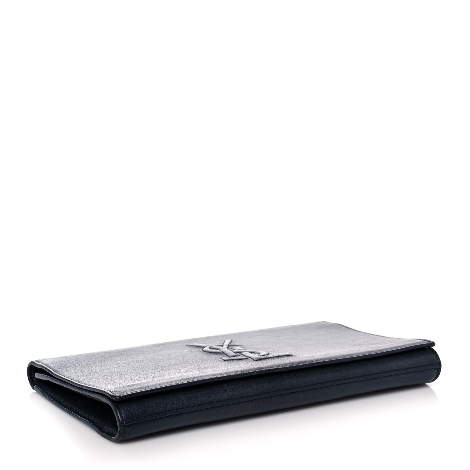 Saint Laurent Calfskin Monogram Large Belle De Jour Clutch Navy 4 of 11