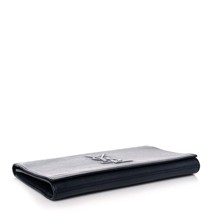 Saint Laurent Calfskin Monogram Large Belle De Jour Clutch Navy 4 of 11