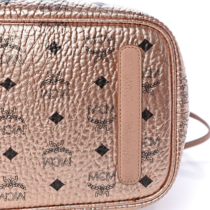 MCM Metallic Visetos Medium Liz Reversible Shopper Tote Champagne Gold 17 of 18