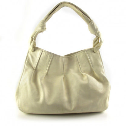 Miu Miu Leather Gathered Shoulder Bag Ivory 1 of 10