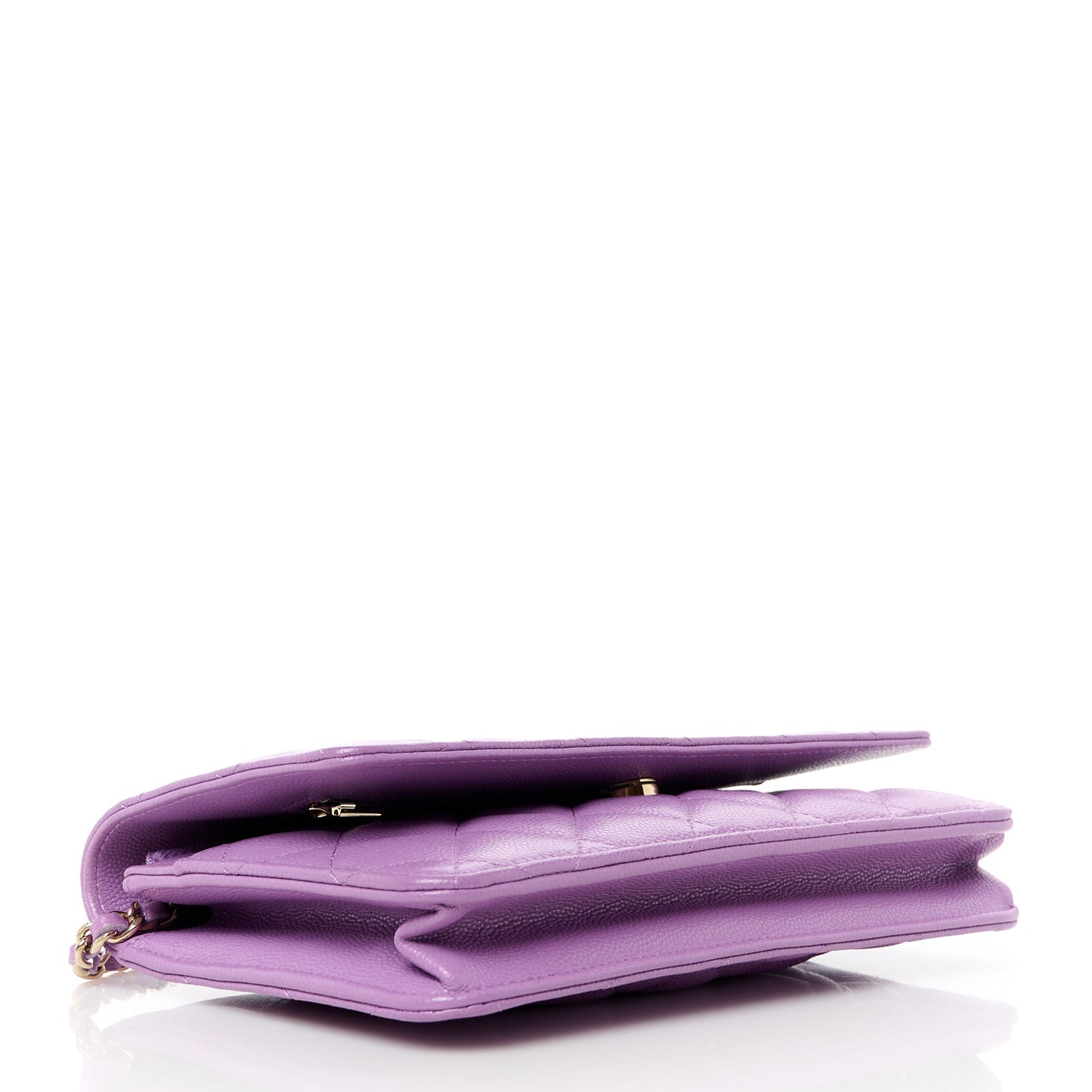 Caviar Quilted Wallet On Chain WOC Purple