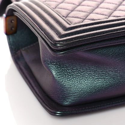 Chanel Iridescent Goatskin Quilted Medium Boy Flap Purple 8 of 12