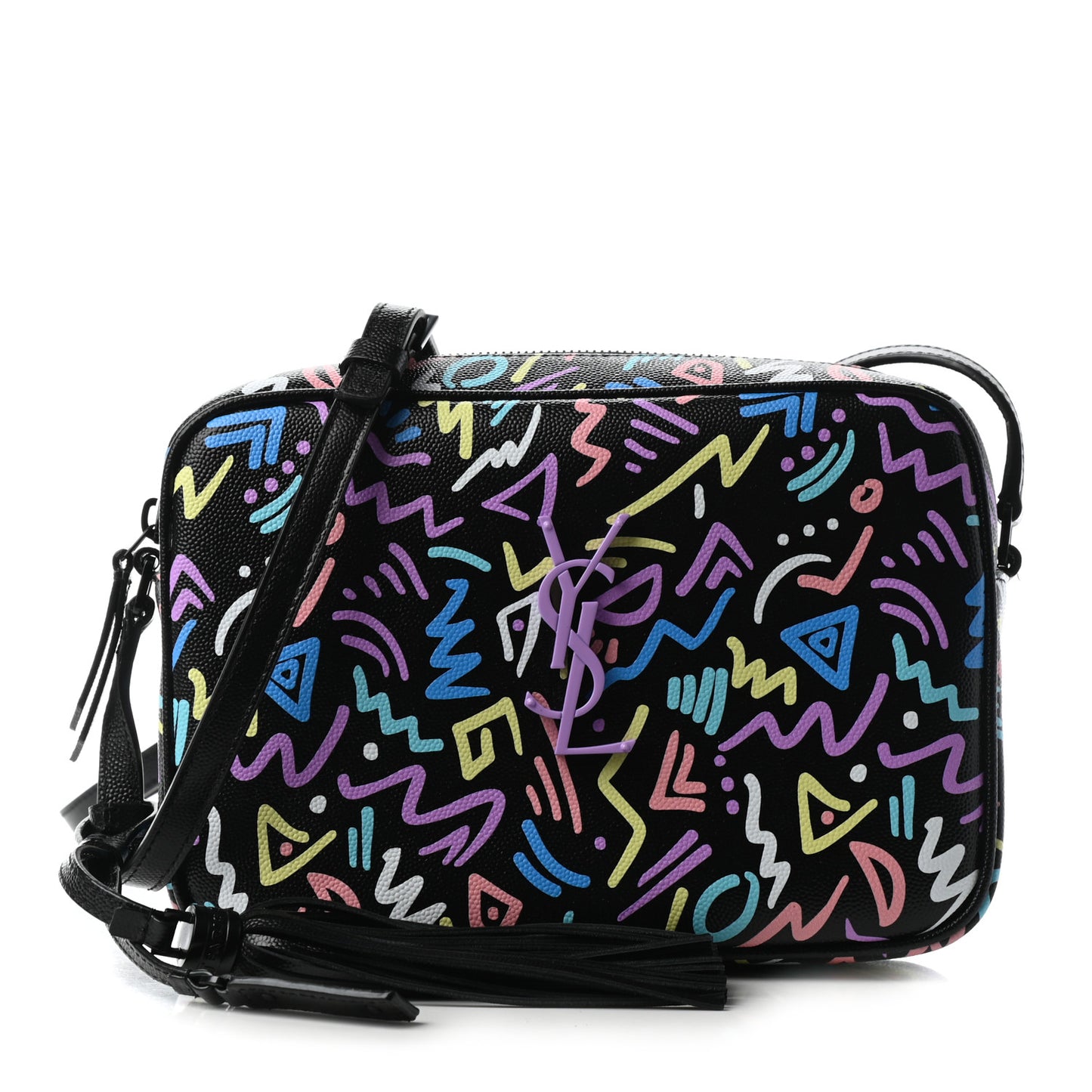 Grain De Poudre Medium Classic Monogram Multicolor Graphic Print Lou Camera Bag Black