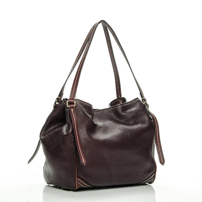 Burberry Calfskin Saddle Stitch Small Canterbury Tote Burgundy 3 of 13
