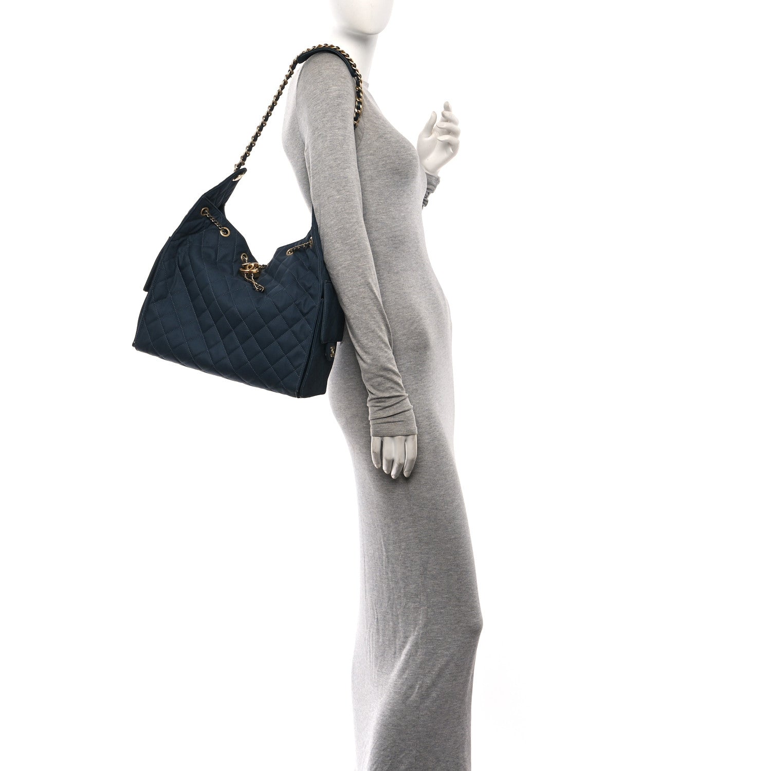 Chanel Canvas Quilted Medium Chanel 25 Handbag Dark Blue 2 of 11