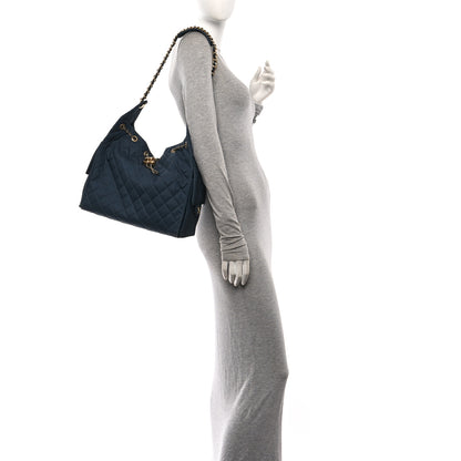 Chanel Canvas Quilted Medium Chanel 25 Handbag Dark Blue 2 of 11