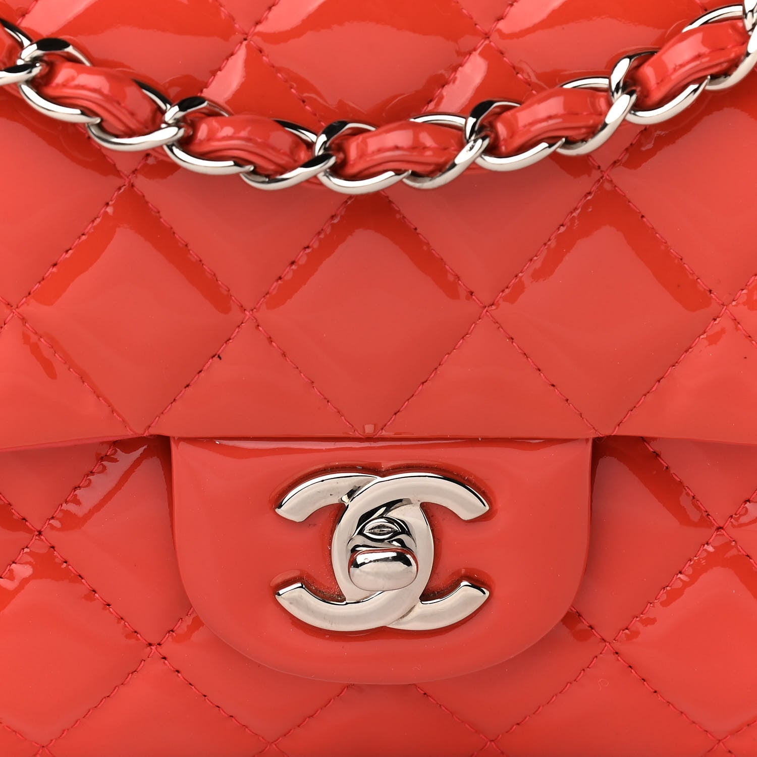 Chanel Patent Calfskin Quilted Medium Double Flap Red 10 of 14
