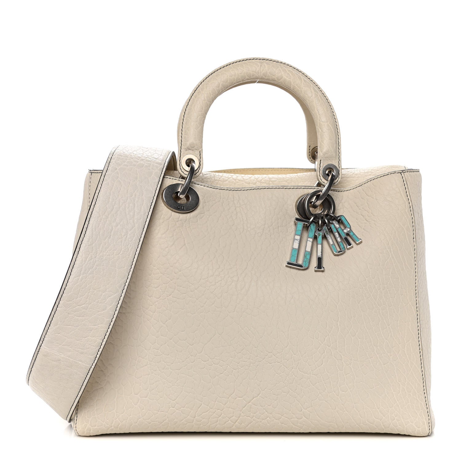 Christian Dior Grained Lambskin Large Lady Dior Off White 1 of 14