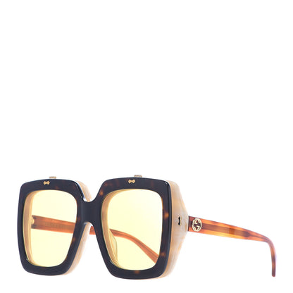 Gucci Acetate Oversized Flip Up Sunglasses GG0088S Tortoise 1 of 10