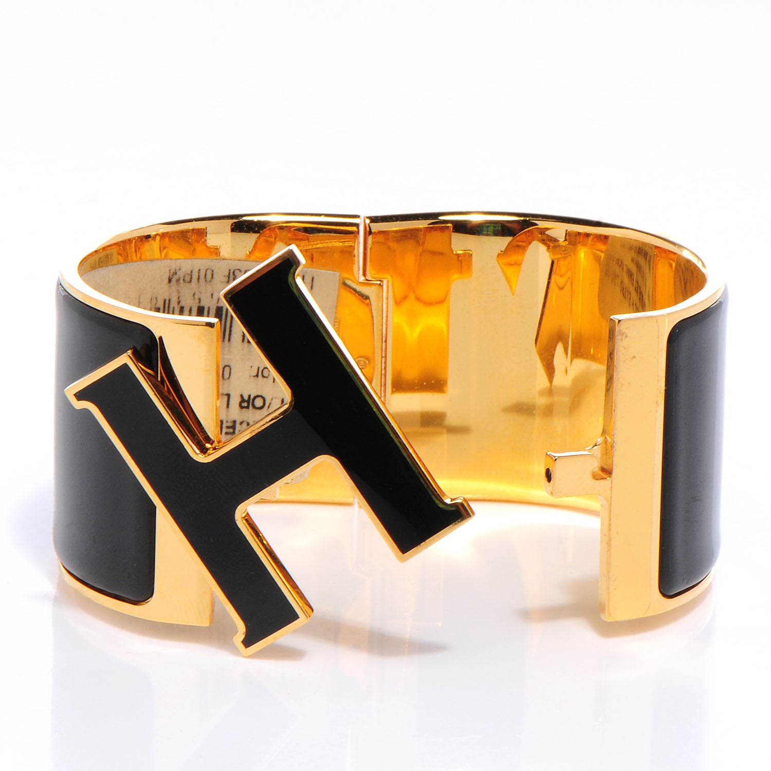 Hermes Enamel Extra Wide Clic Clac H Bracelet PM Black 4 of 5