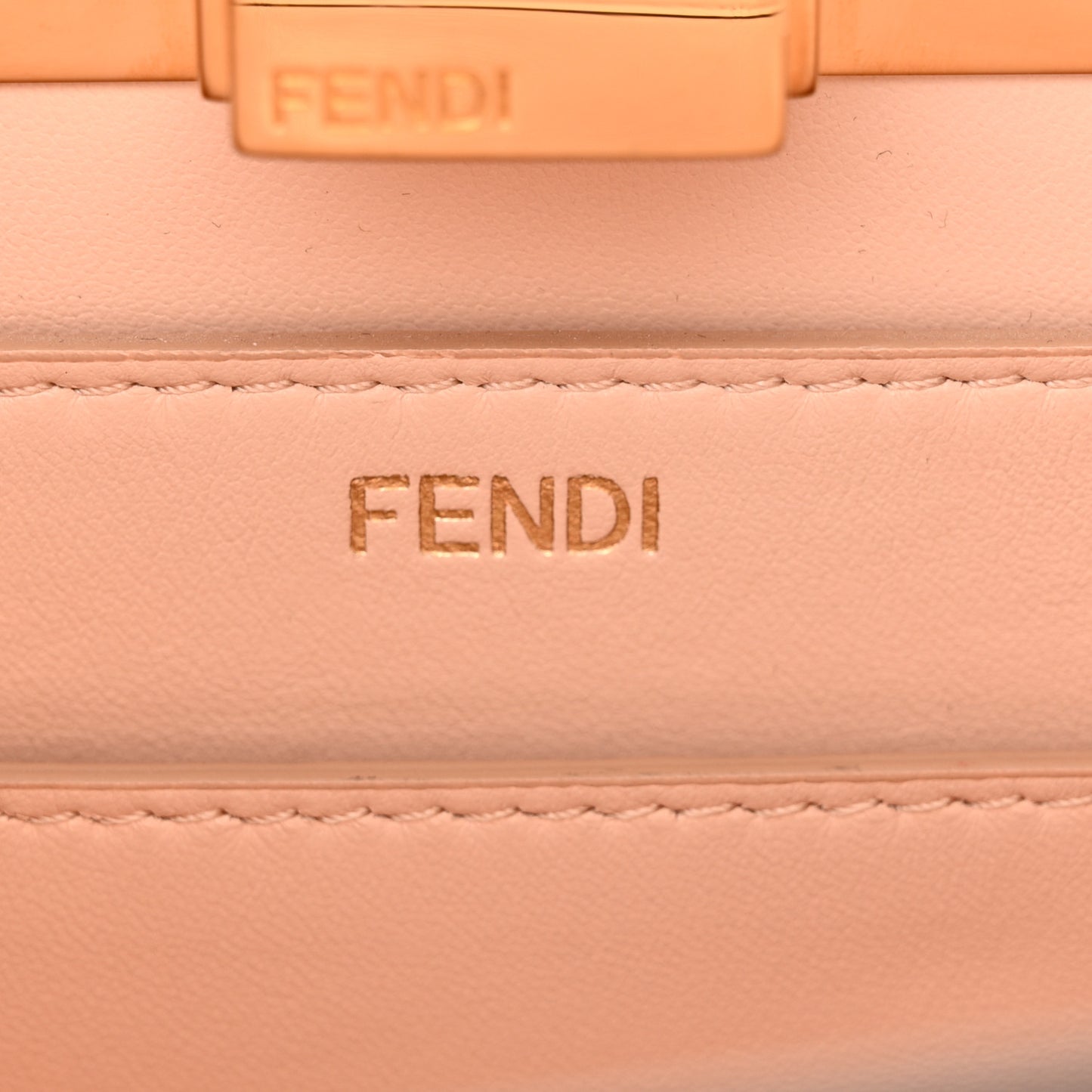 Vitello Seta Nappa Bi-Color Small Peekaboo I SEE U Satchel Miele Scuro Light Rose Ghianda
