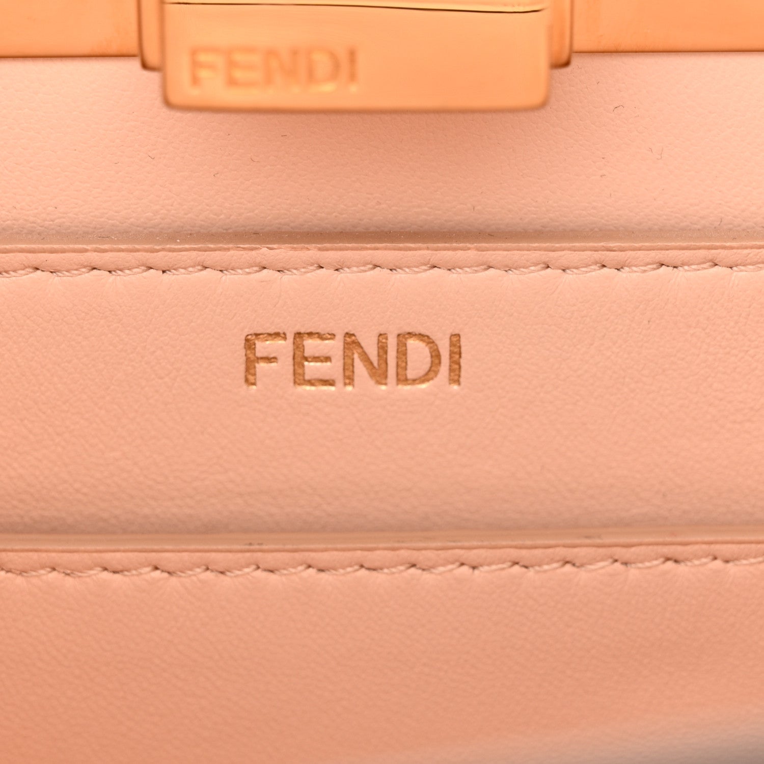 Fendi Vitello Seta Nappa Bi-Color Small Peekaboo I SEE U Satchel Miele Scuro Light Rose Ghianda 7 of 11
