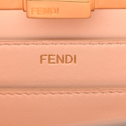 Fendi Vitello Seta Nappa Bi-Color Small Peekaboo I SEE U Satchel Miele Scuro Light Rose Ghianda 7 of 11