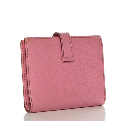 Hermes Epsom Bearn Compact Wallet Pink 3 of 10