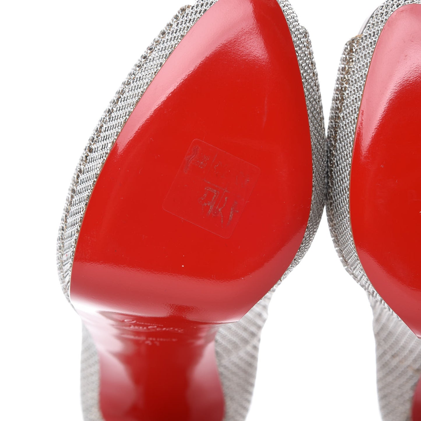 Glitter Diams Fetish Peep 140 Pumps 41 Colombe