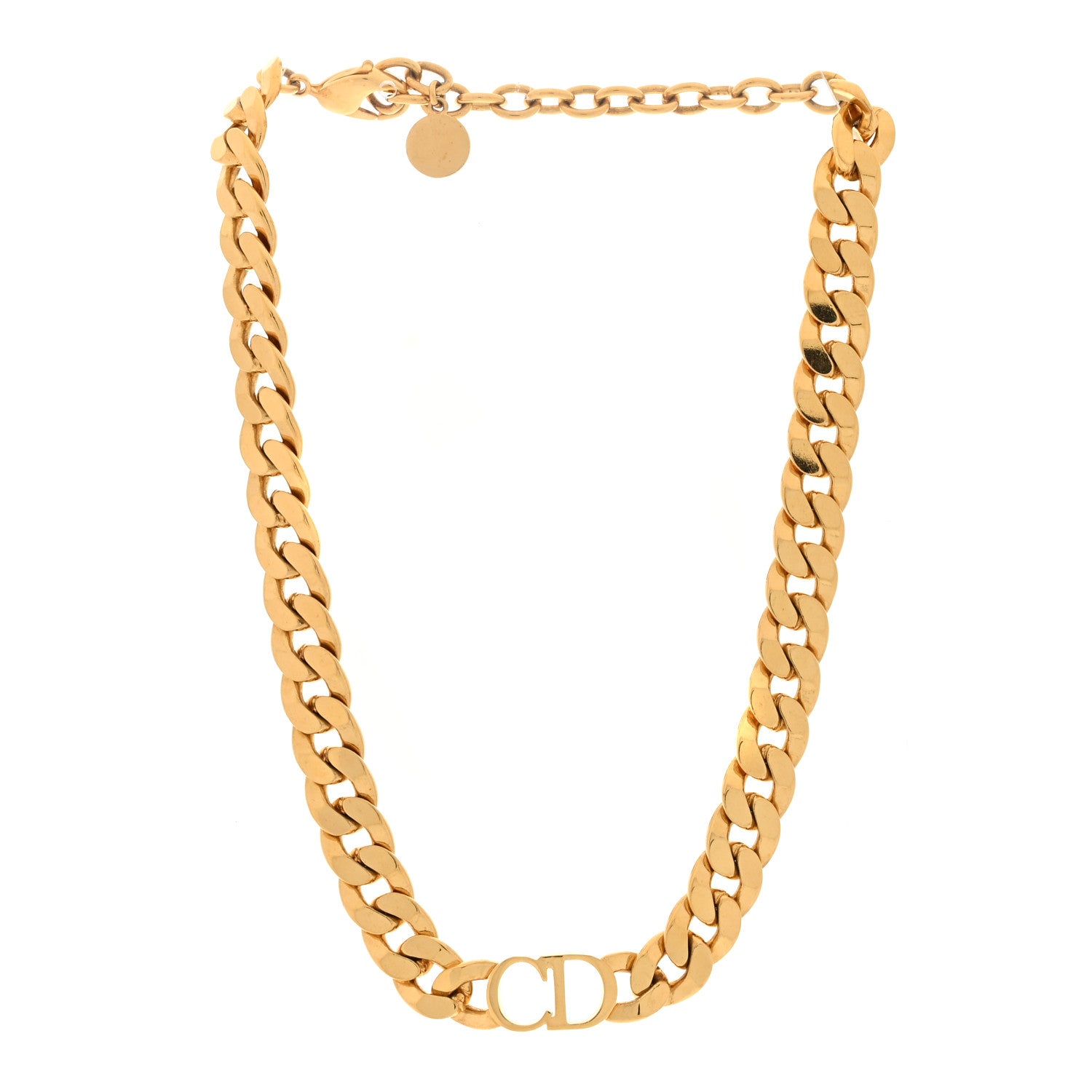 Christian Dior Metal Danseuse Etoile Chain Choker Necklace Gold 3 of 5